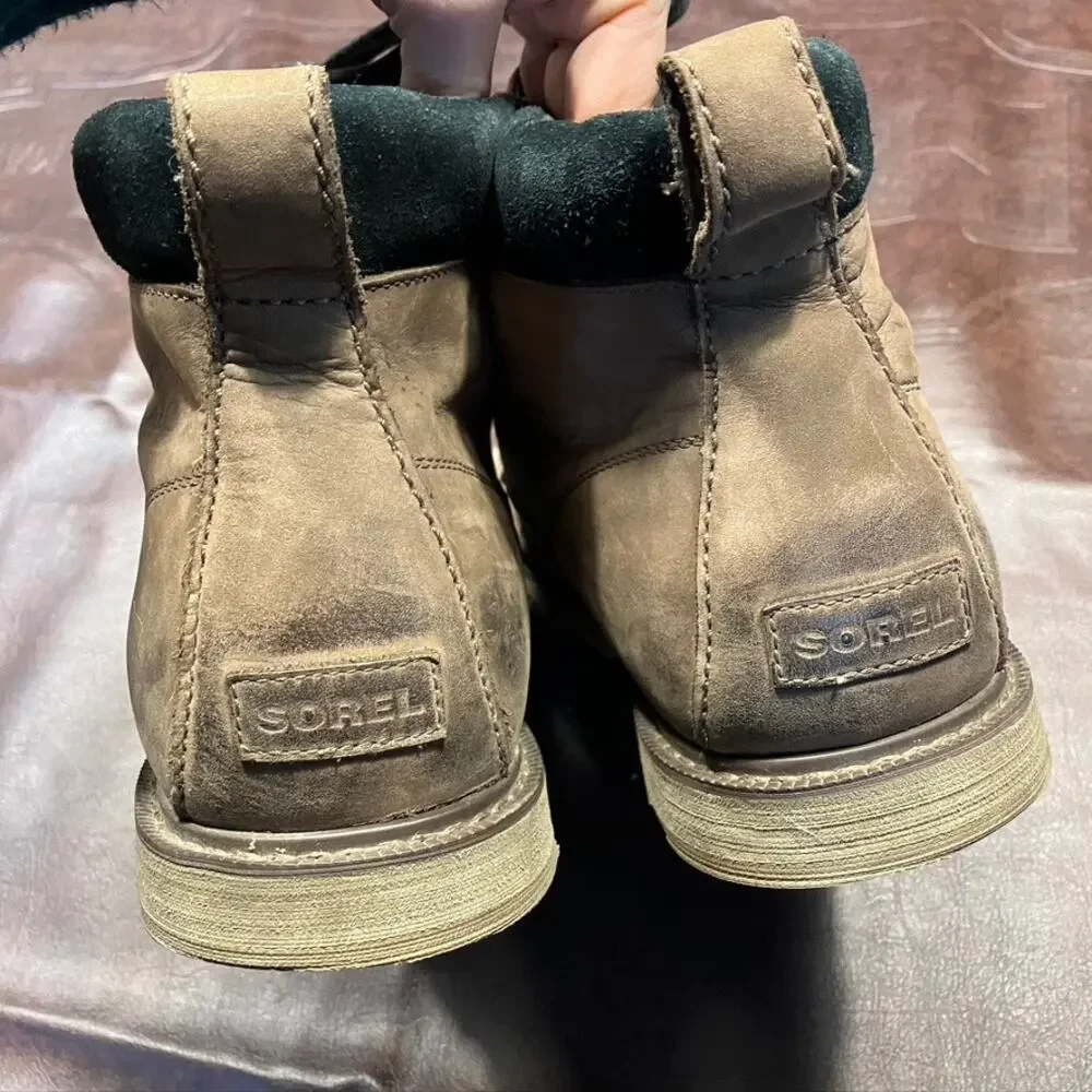 Sorel Madson Moc‎ Toe Waterproof Boots Tan Men's 14 Leather Rugged Outdoor